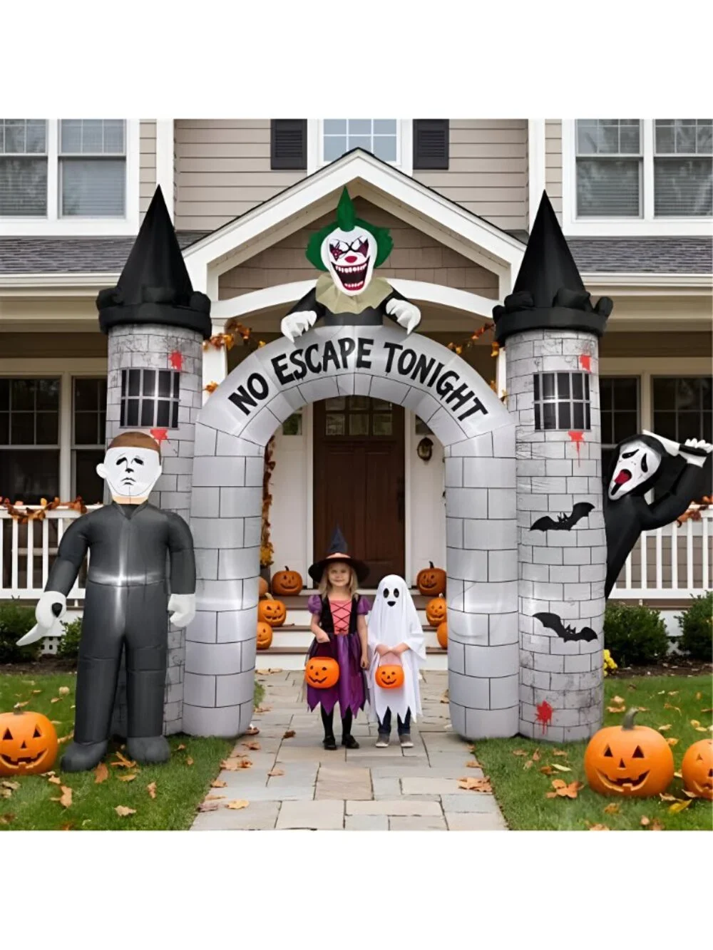10FT Halloween Inflatable Archway Outdoor Decorations with Built-in LEDs
